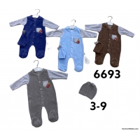 Kombinezony niemowlęce  6693  Roz  3-9  Mix kolor  